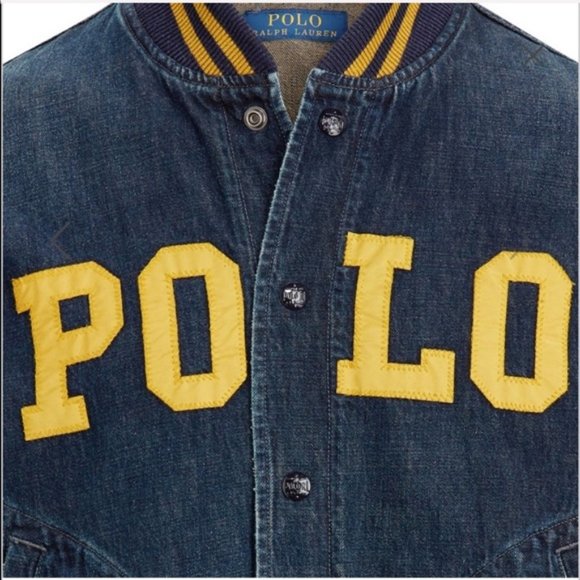 SOLD Polo Ralph Lauren Denim Baseball Jacket - Picture 4 of 5
